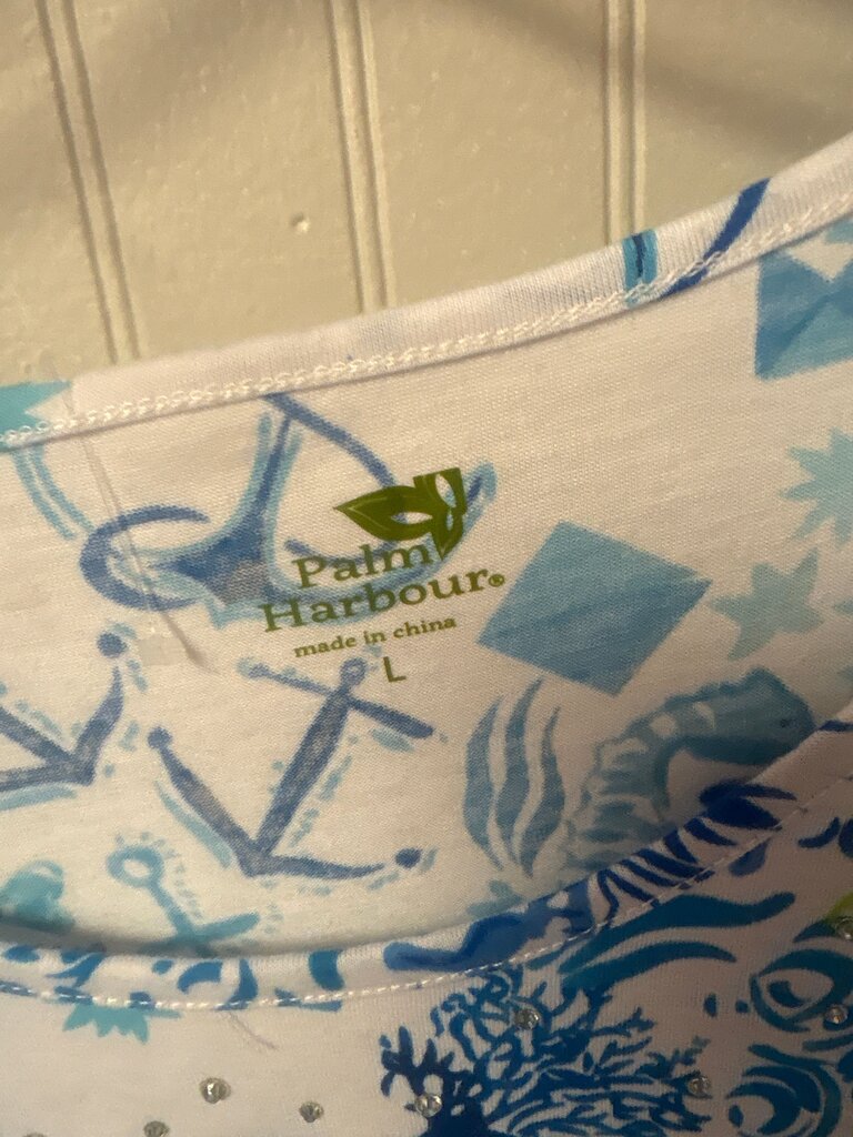 Palm Harbour Women's Blue Nautical Themed Top