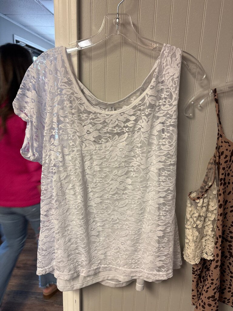 Bobbie Brooks Lace Overlay Top