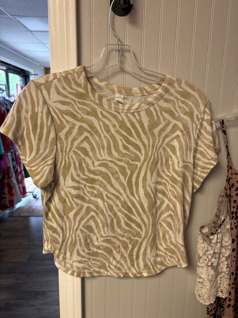 Go-Dry Zebra Print Crop Top