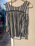 Black and White Striped Sleeveless Tunic