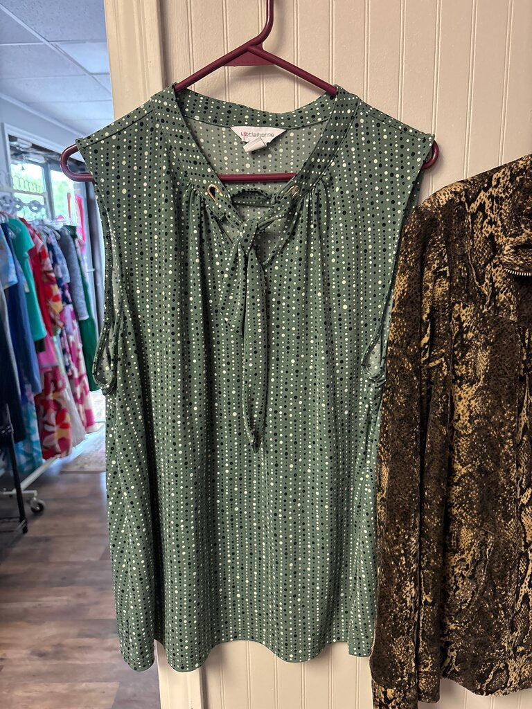 Liz Claiborne Polka Dot Sleeveless Top