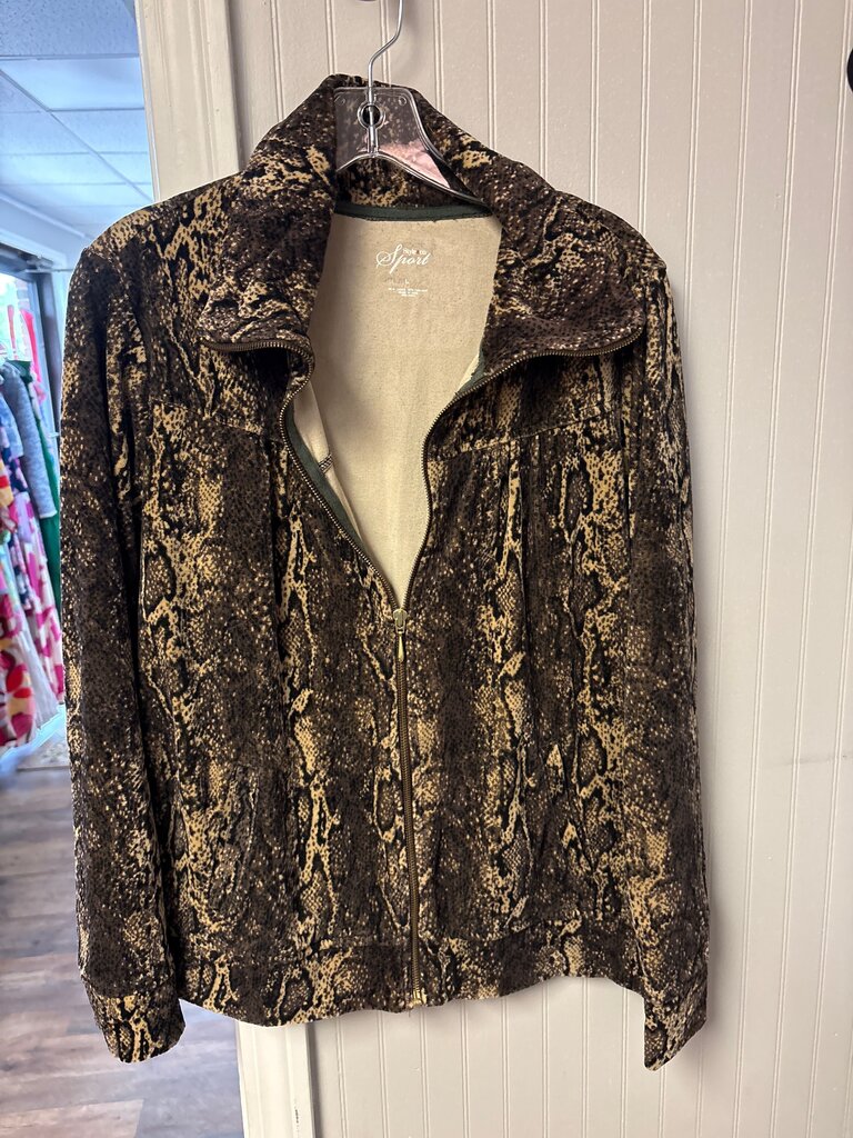 Style & Co. Sport Snakeskin Zip-Up Jacket
