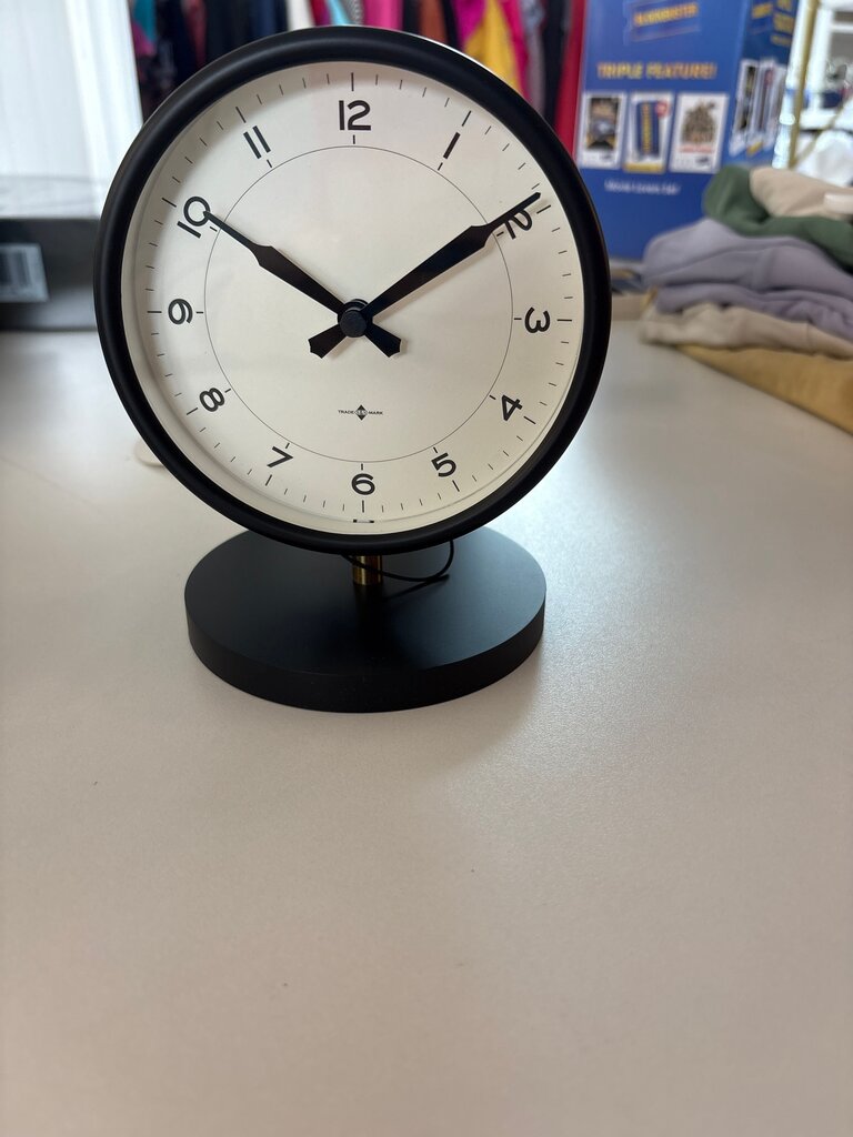 Modern Black Analog Desk Clock