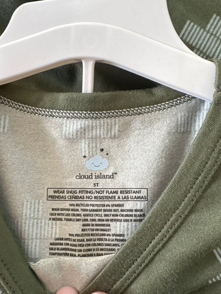 Cloud Island Green Boys Pajamas Set
