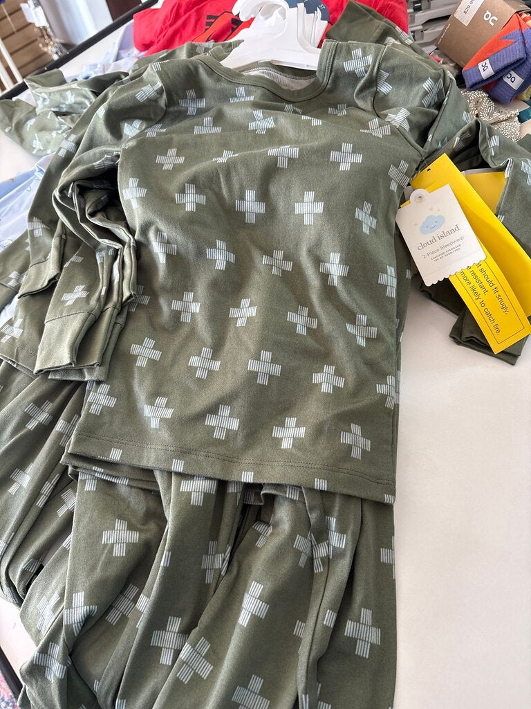Cloud Island Green Boys Pajamas Set