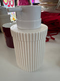 White Ribbed Soap Dispenser
