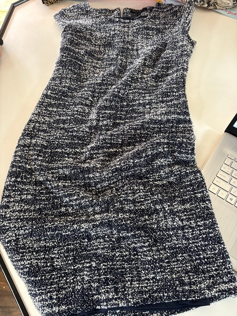 Navy and White Knit Dress