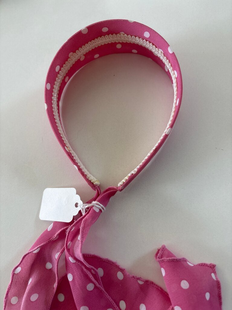 Pink Polka Dot Headband