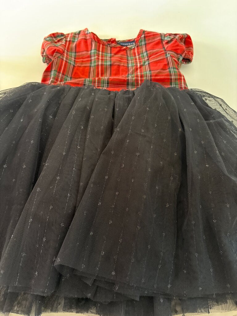 ANDY & EVAN Plaid Dress with Tulle Skirt