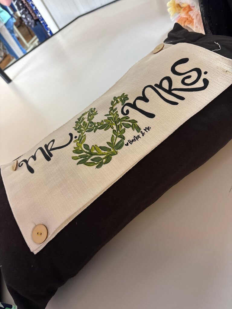 Mr. and Mrs. Decorative Pillow