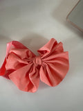Coral Fabric Hair Bow