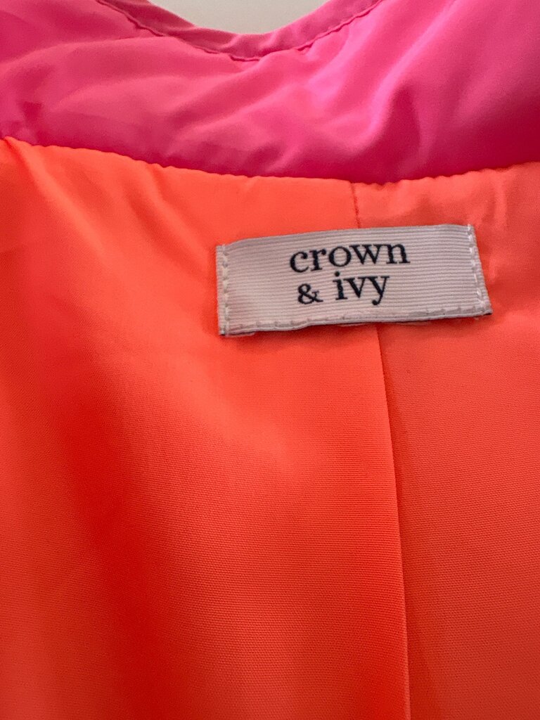 Crown & Ivy Pink Quilted Hooded Vest