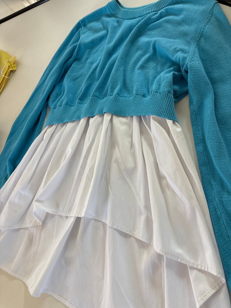 Cato Women's Turquoise Dress with White Skirt