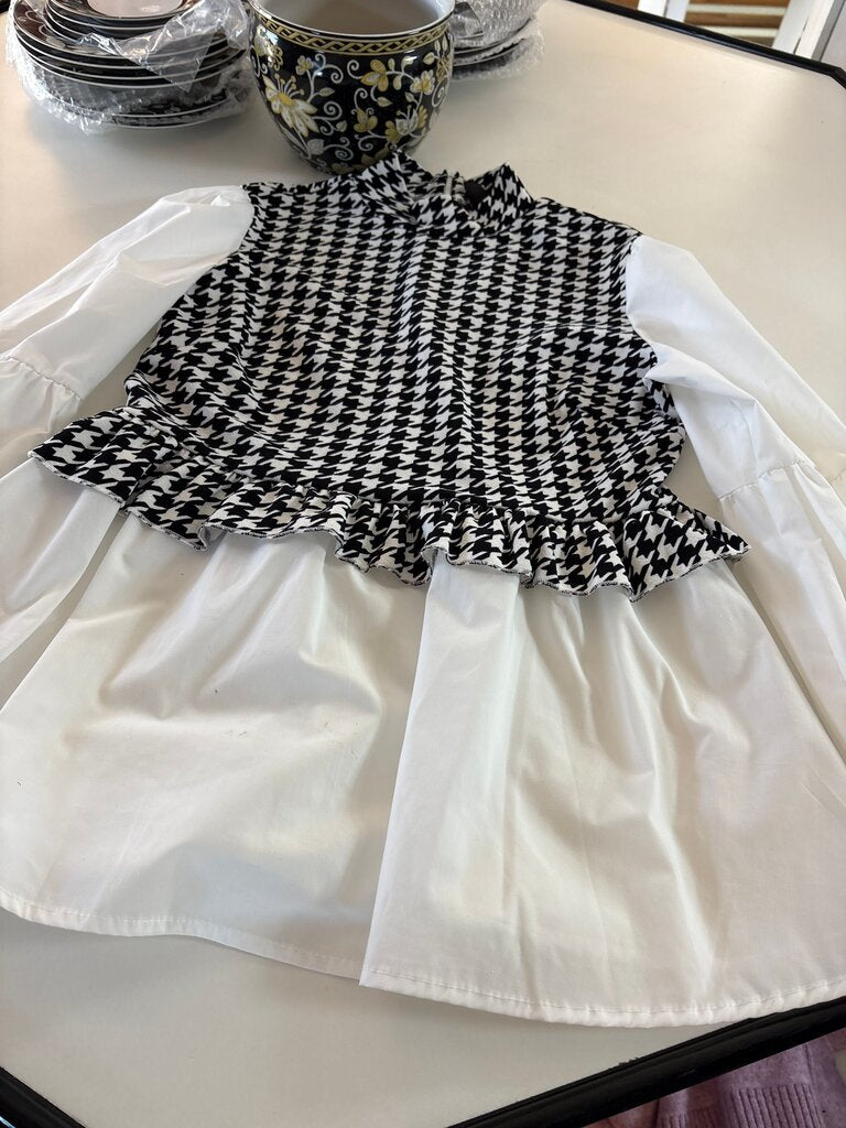 Houndstooth Pattern Layered Top