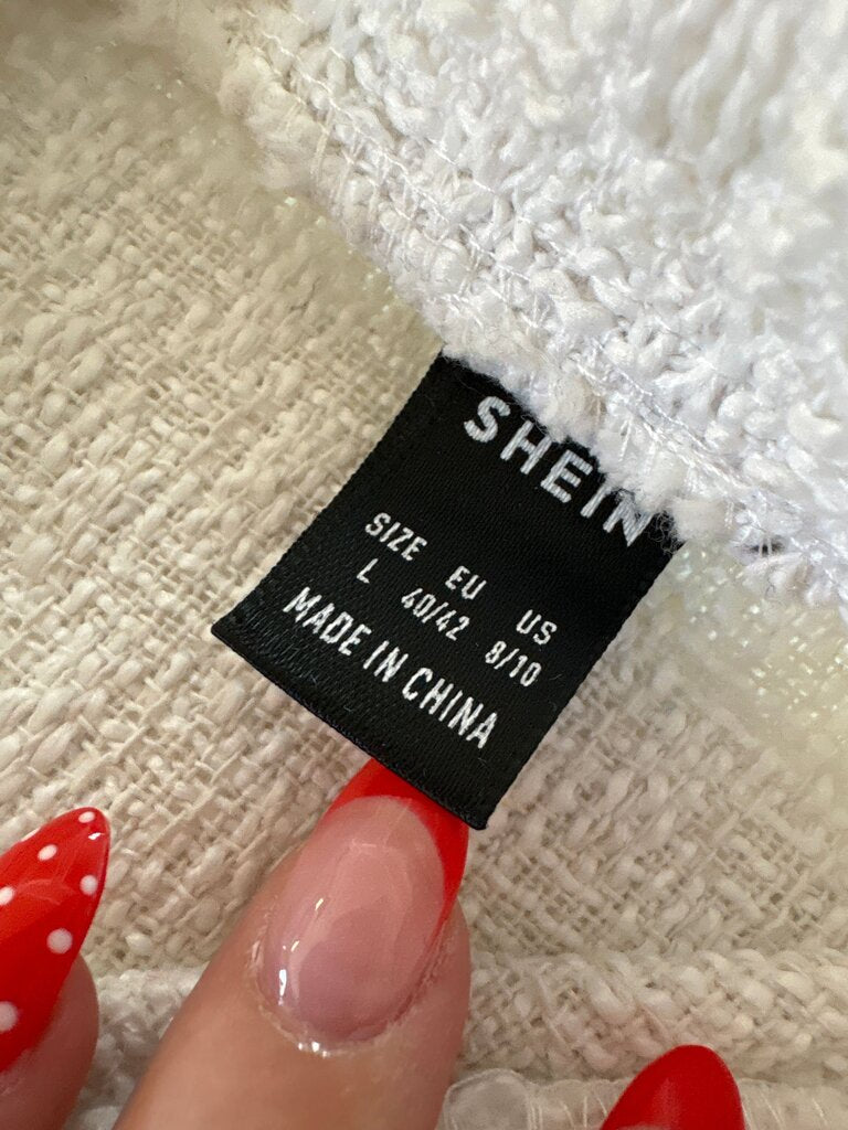 SHEIN Textured White Mini Dress