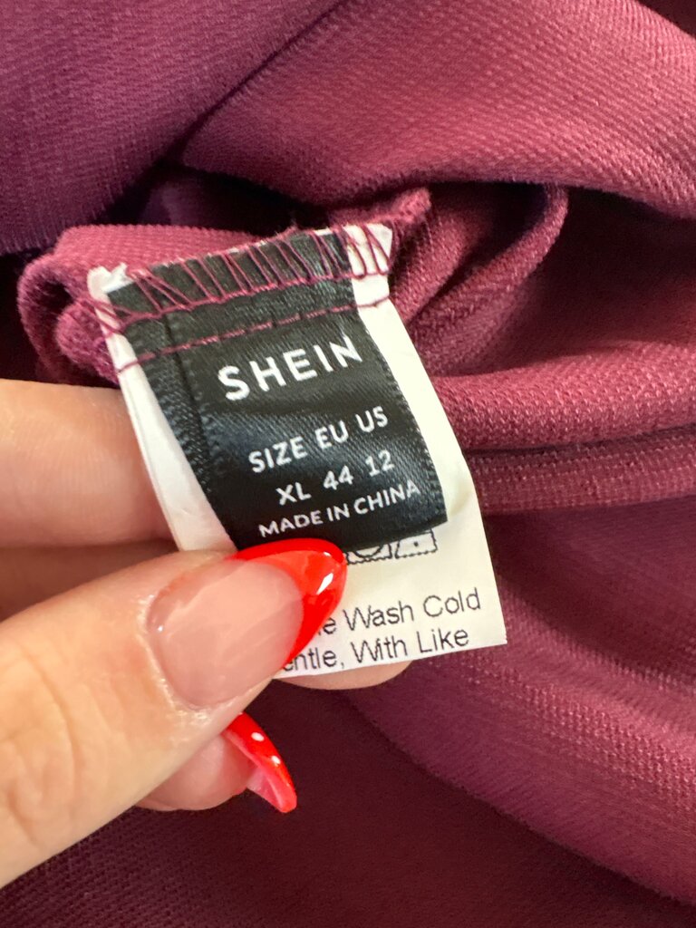 SHEIN Burgundy Overall Dress