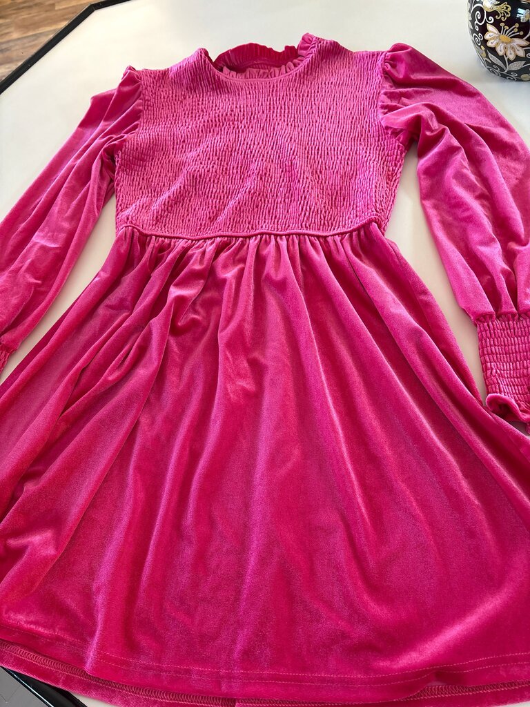 Girls' Pink Velvet Dress