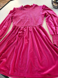 Girls' Pink Velvet Dress