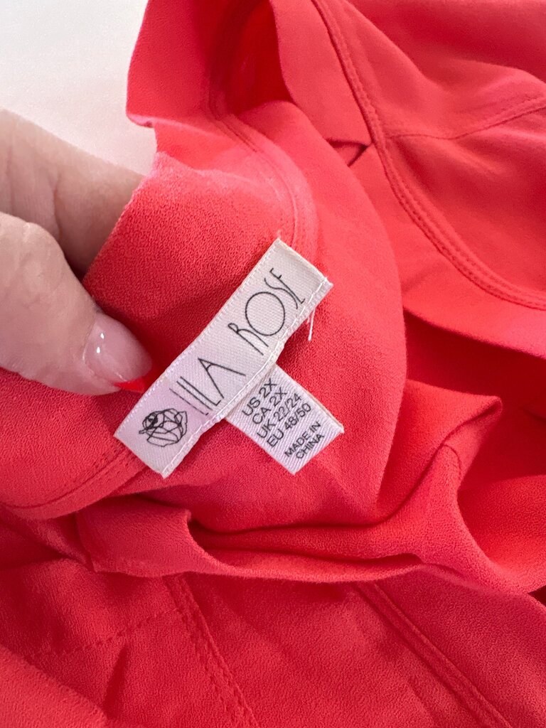 Vibrant Coral Blouse by LA ROSE