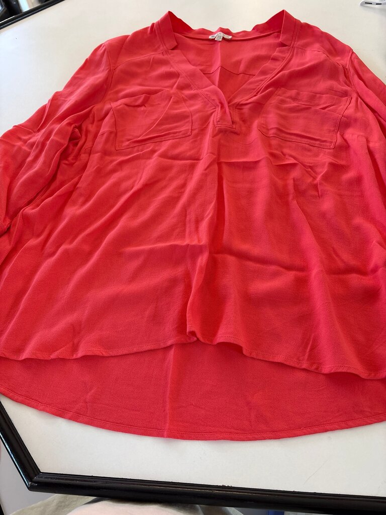 Vibrant Coral Blouse by LA ROSE