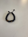 Black Beaded Bracelet with Tiger Eye
