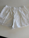 Girls' White Floral Embroidered Shorts