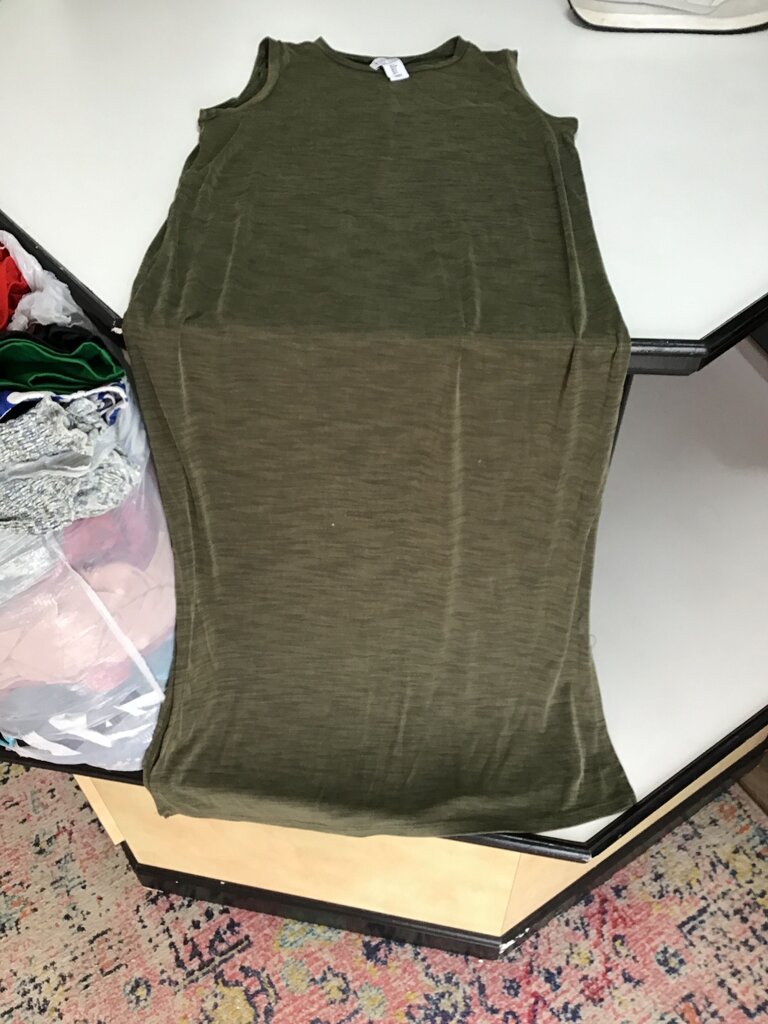 Nicole Miller Olive Green Tank Dress