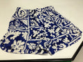 Blue and White Floral Print Shorts