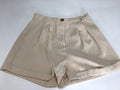 Beige High-Waisted Shorts