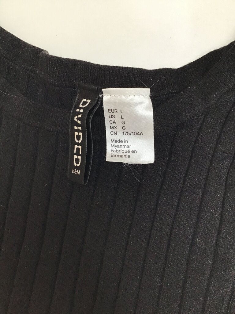 H&M Divided Women's Black Ribbed Tank Top