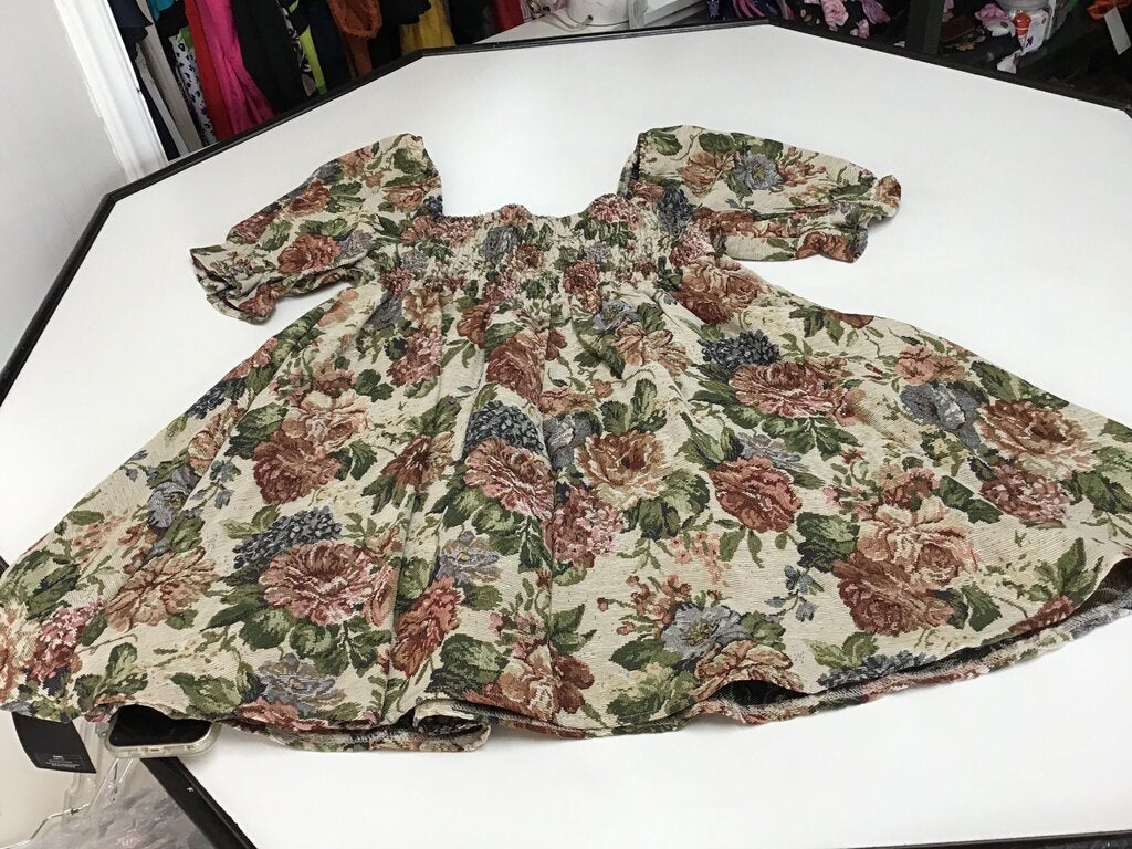 Floral Print Smocked Dress