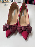 Red Pointed Heels with Bow