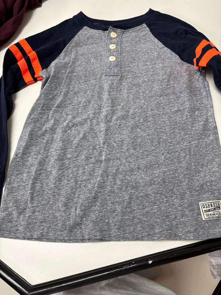 OshKosh B'gosh Gray Long Sleeve Shirt with Orange Stripes