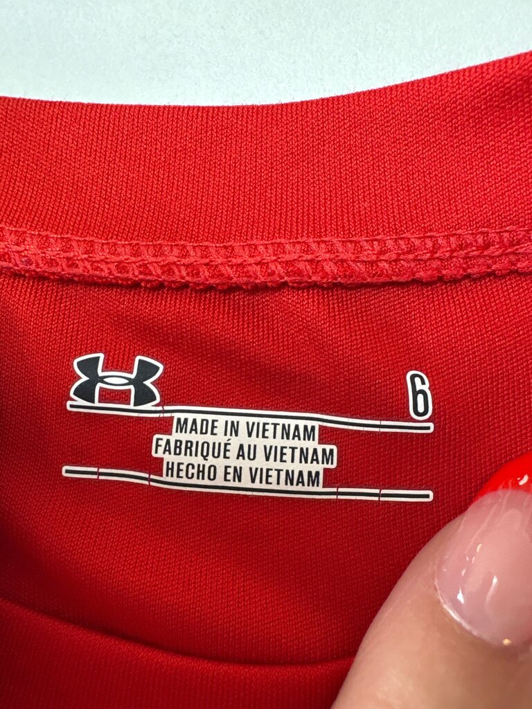 Under Armour Boys Red Long Sleeve Shirt