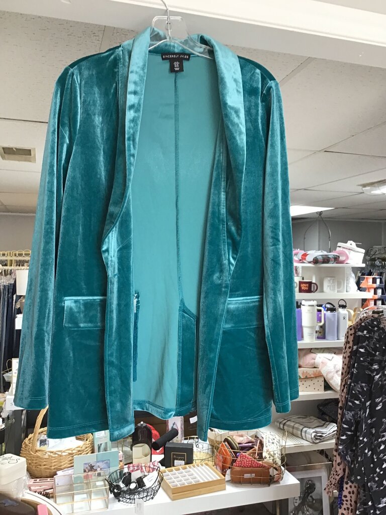 Sincerely Jules Teal Velvet Jacket