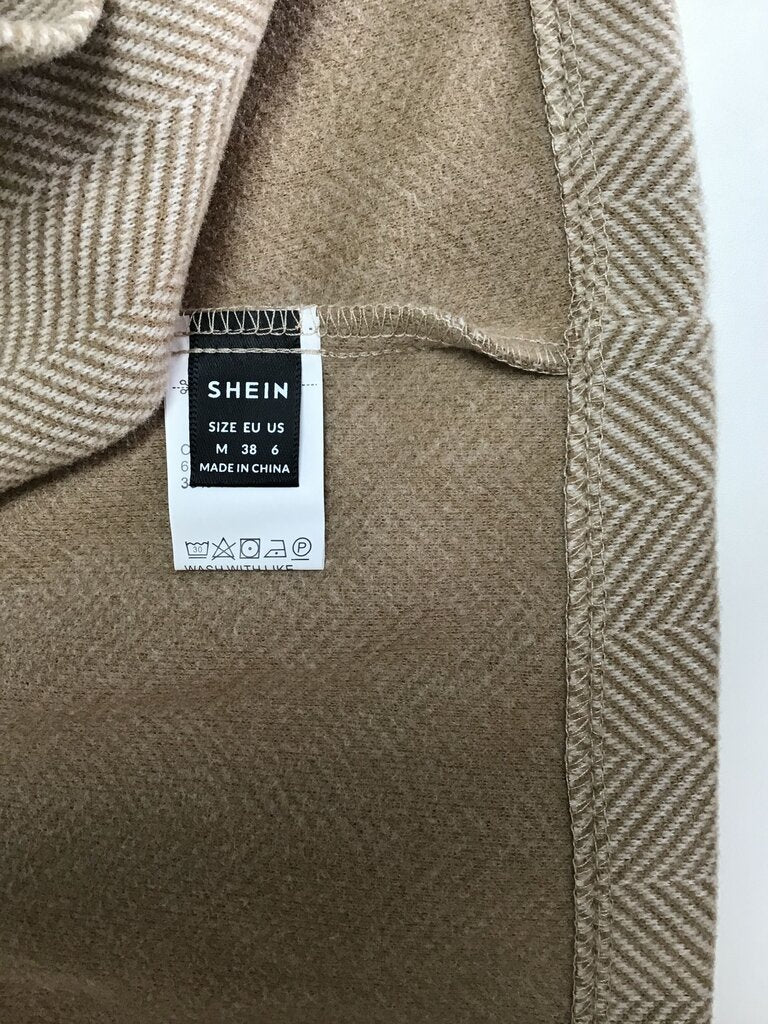 SHEIN Herringbone Long Coat