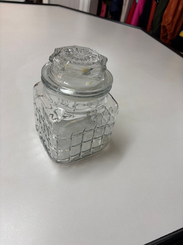 Vintage Glass Storage Jar with Lid