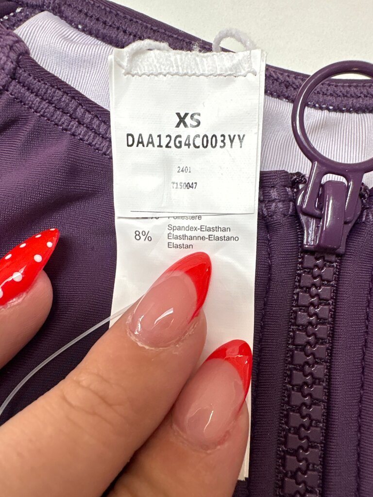 Purple One-Piece Swimsuit with Zip
