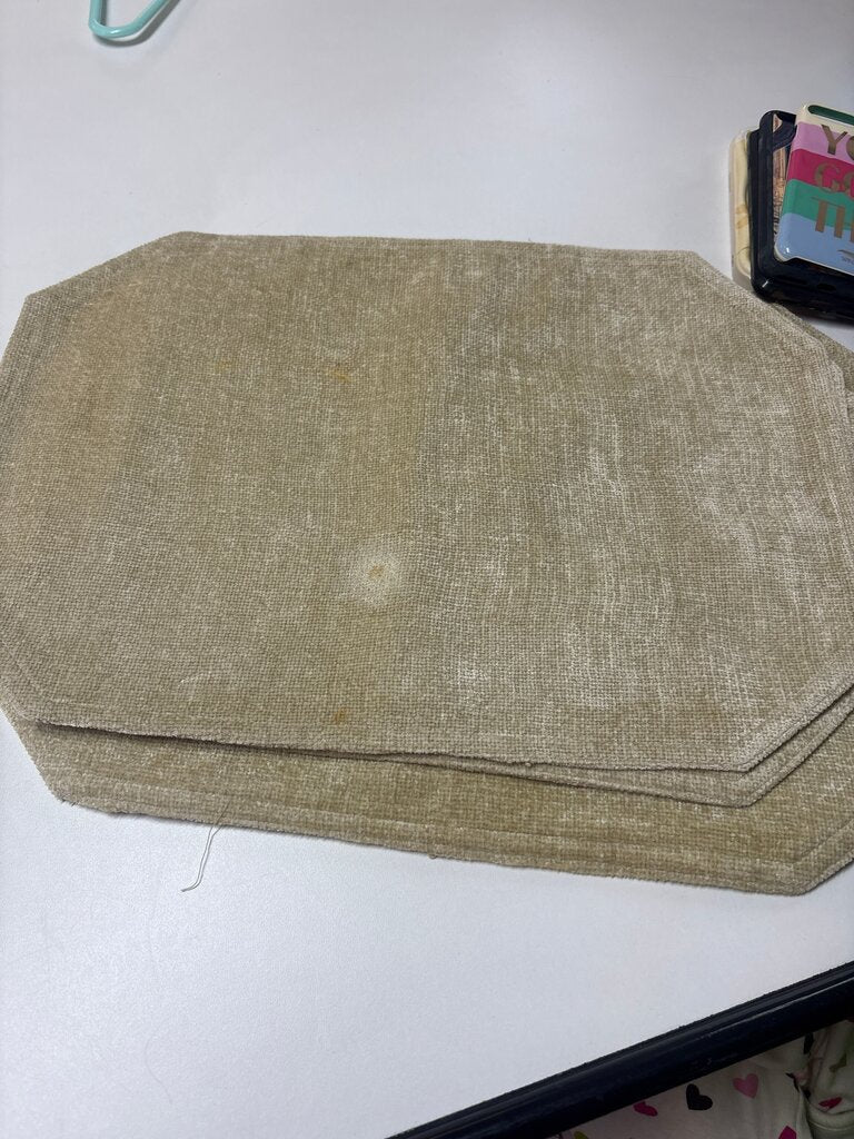 Set of Beige Fabric Placemats
