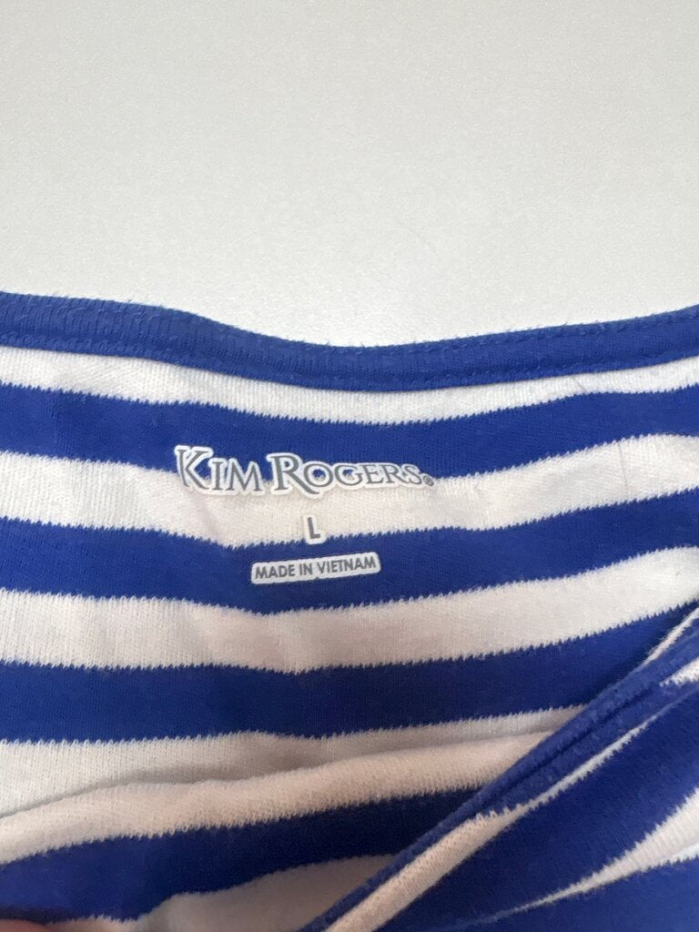 Kim Rogers Women's Blue and White Striped Top