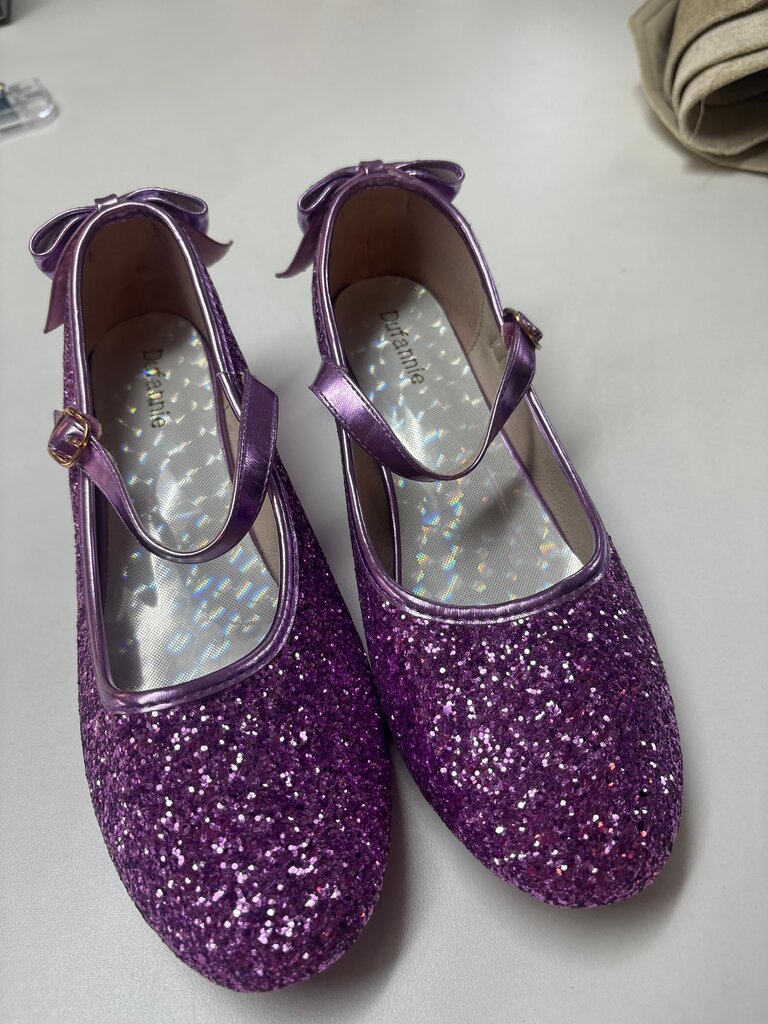 Girls' Purple Glitter Dress Shoes