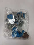 Silver and Blue Plastic Safety Pins