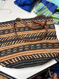 Woven Black and Tan Tote Bag
