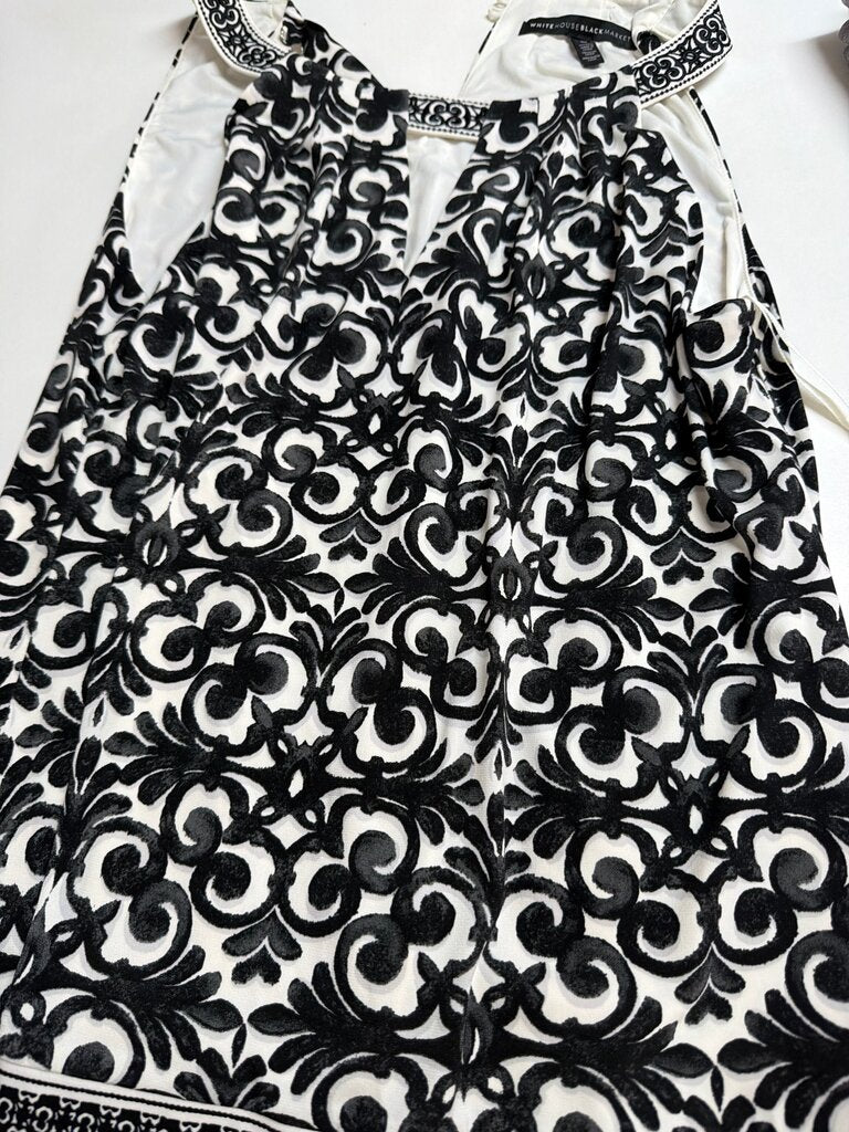 Black and White Floral Print Dress