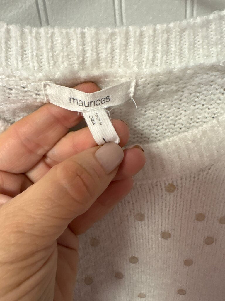 Maurices White Polka Dot Sweater