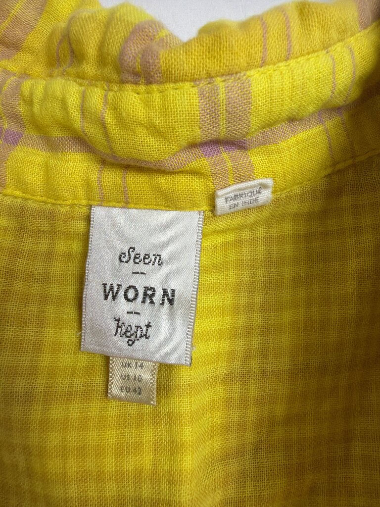 Yellow Plaid Button-Up Shirt