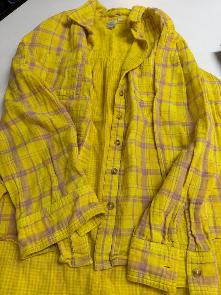 Yellow Plaid Button-Up Shirt