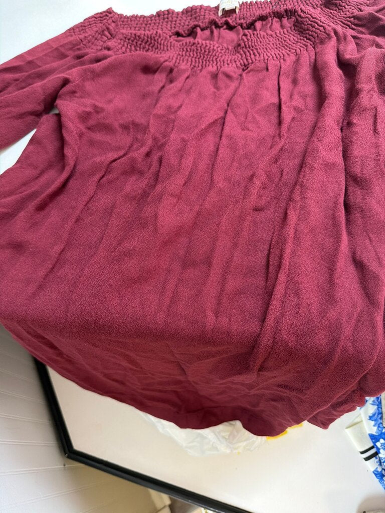 Mud Pie Burgundy Off-Shoulder Top