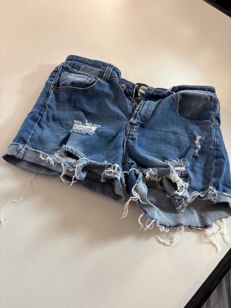C'est Toi Distressed Denim Shorts