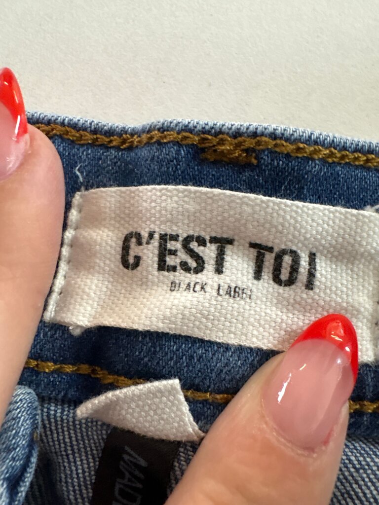 C'est Toi Distressed Denim Shorts